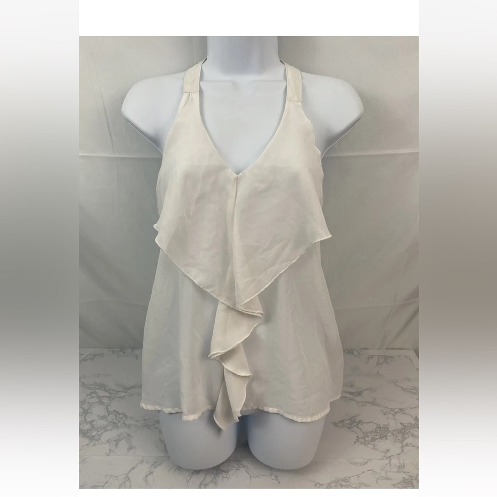 CHARLOTTE RUSSE Off White Blouse Womens S Sleeveless Layered Top U​​​​​